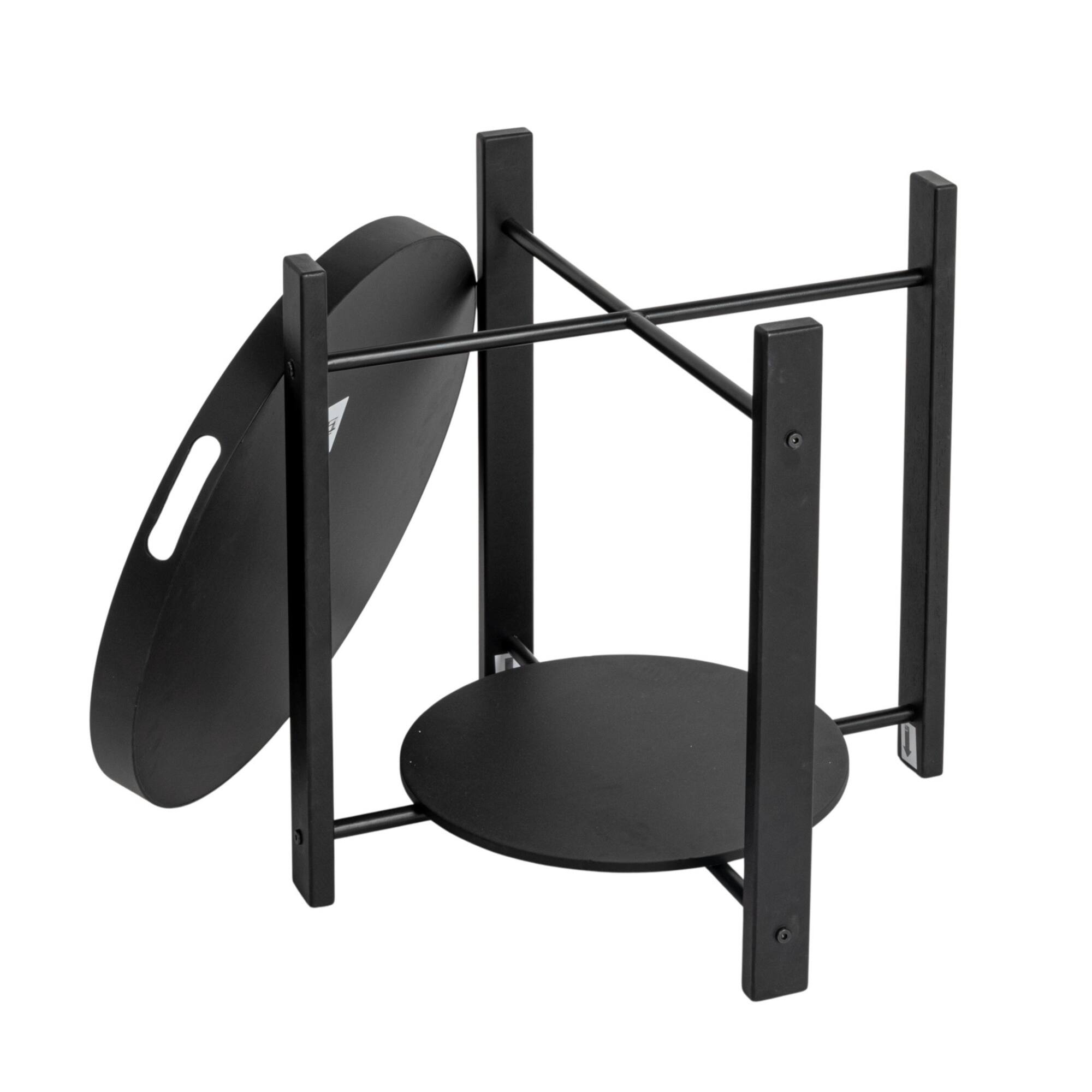 Hello Honey® Black Chic Fir Wood & Metal Tray Table